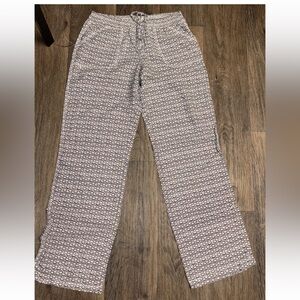 So Womens Linen Blend Drawstring Elastic Waist Pants Size M